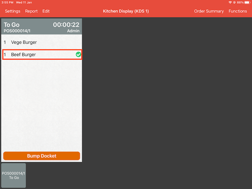 mobipos click item timer stop