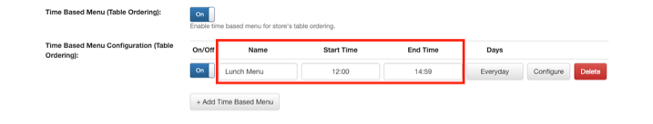 pos online ordering menu settings