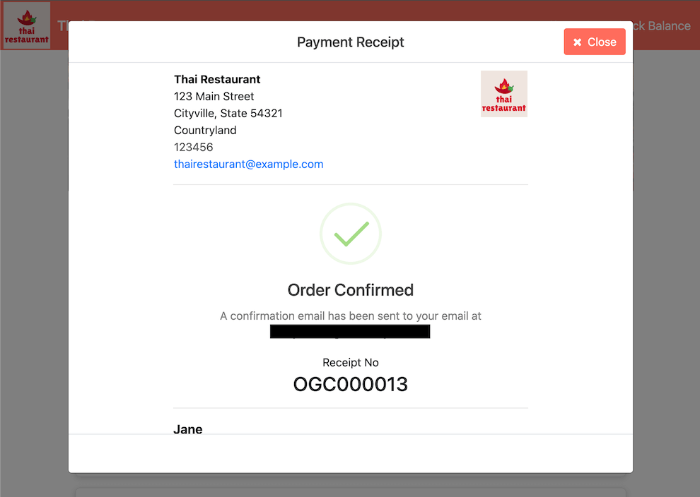 mobipos giftcard payment receipt