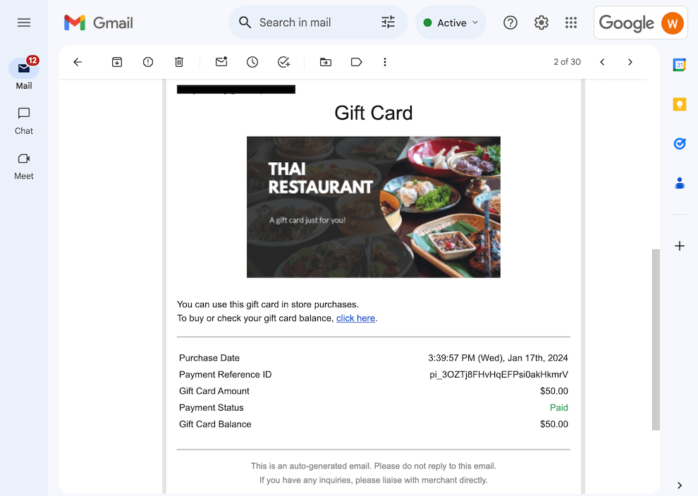 mobipos giftcard payment received email part 2