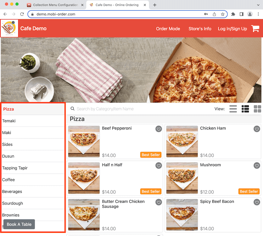 mobipos online store time based menu