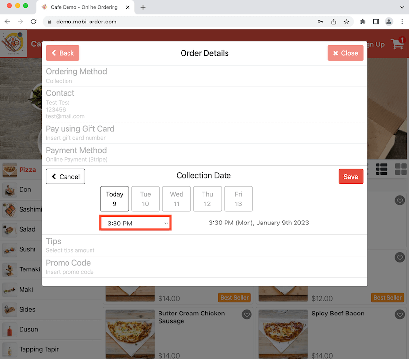 mobipos collection date now option gone