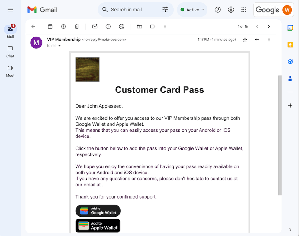 mobipos customer email receive pass